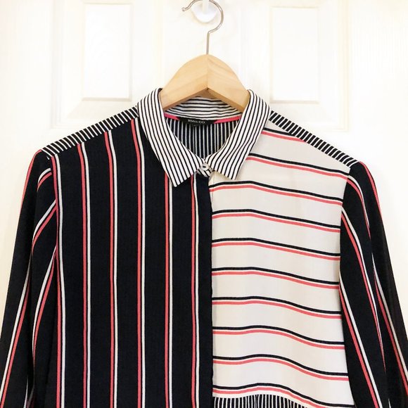 RW&CO Multi Striped Women's Button Up Shirt - Picture 3 of 7